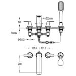 Flova Fusion 4-Hole Deck Mounted Bath Shower Mixer