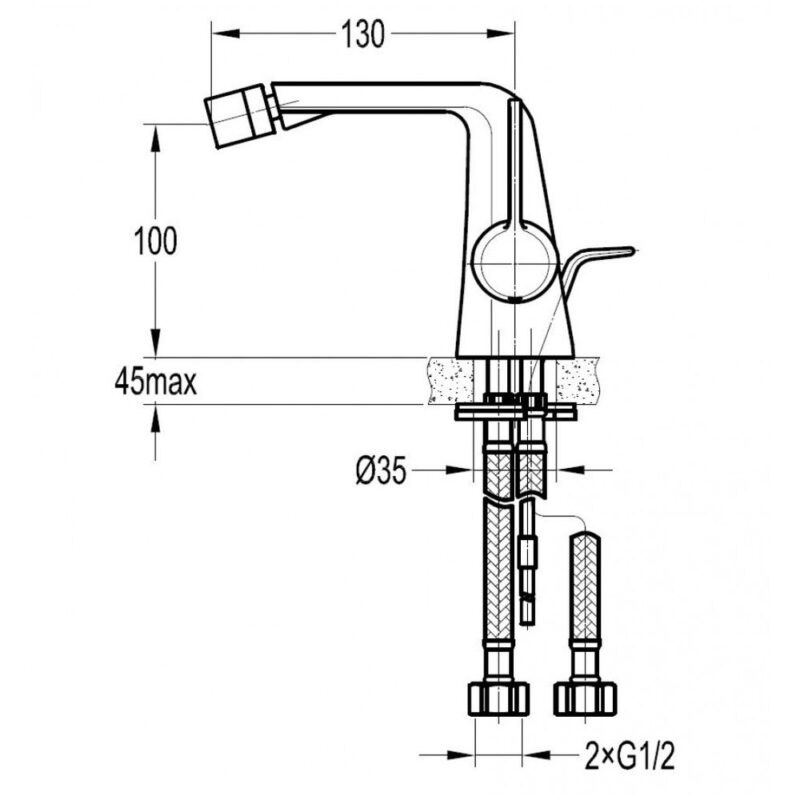Flova Fusion Mono Bidet Mixer