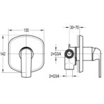 Flova Fusion Concealed Manual Shower Mixer (Small Plate)
