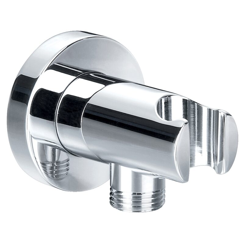 Flova Round Wall Outlet Elbow with Handset Holder Flova Round Wall Outlet Elbow with Handset Holder