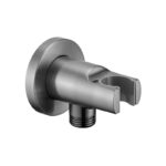 Flova Wall Outlet with Handset Holder Round Plate Gun Metal