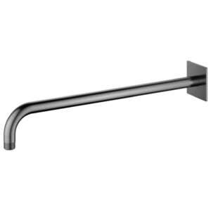 Flova Wall Mounted 400mm Shower Arm Square Plate Gun Metal