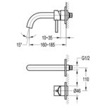 Flova Levo 2-Hole Concealed Basin Mixer Finishing Set Gun Metal