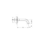 Flova Levo Round 170mm Bath Spout Gun Metal