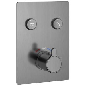 Flova Moonlight Square 2-Outlet GoClick Shower Finishing Set Gun Metal