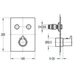 Flova Moonlight Square 2-Outlet GoClick Shower Finishing Set Gun Metal