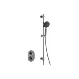 Flova Smart Round Shower Pack with Slide Rail Gun Metal