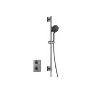 Flova Smart Square Shower Pack with Slide Rail Gun Metal