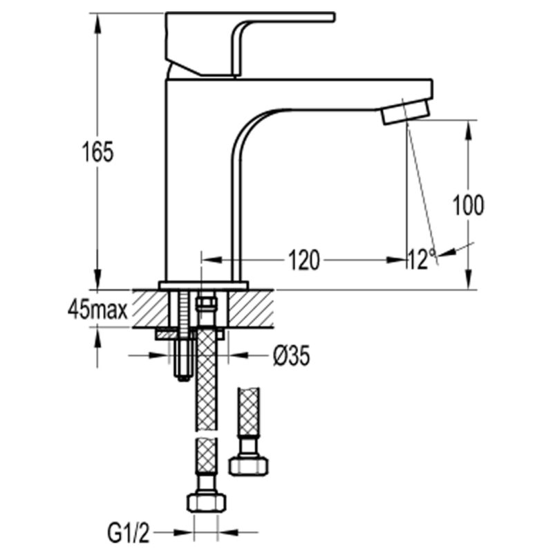 Flova Smart 165mm Single Lever Basin Mixer Gun Metal