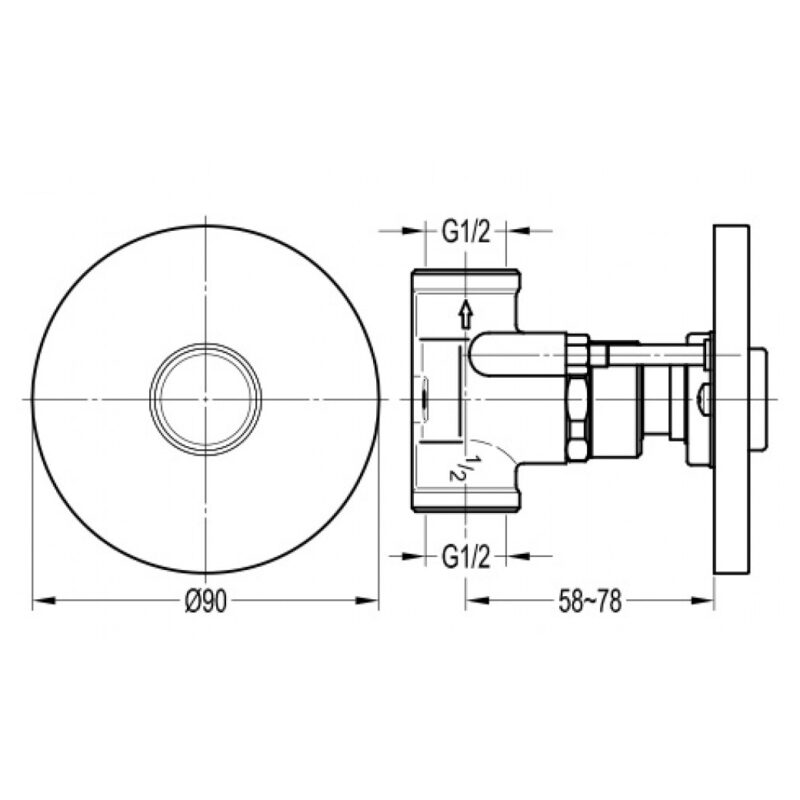 Flova GoClick Concealed On/Off Valve Round Plate