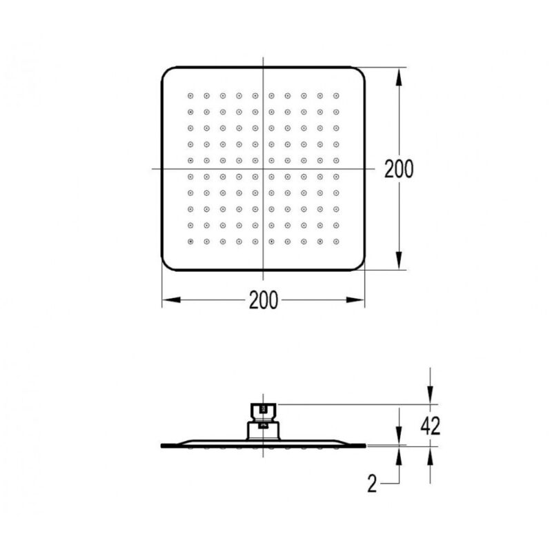 Flova 200mm Slimline Square Rainshower