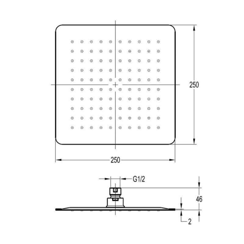 Flova 250mm Slimline Square Rainshower