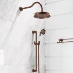 Flova Traditional Brass Rainshower 225mm Bronze