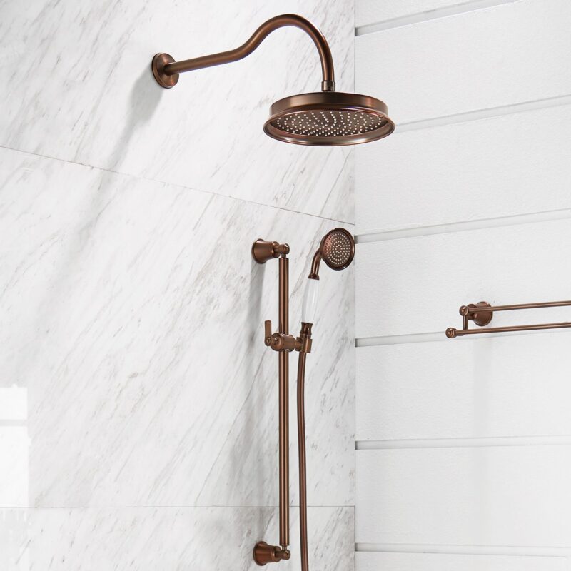 Flova Traditional Brass Rainshower 225mm Bronze
