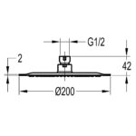 Flova 200mm Slimline Round Rainshower