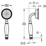 Flova Liberty Solid Brass Hand Shower Chrome