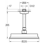 Flova Traditional Ceiling Shower Arm Bronze