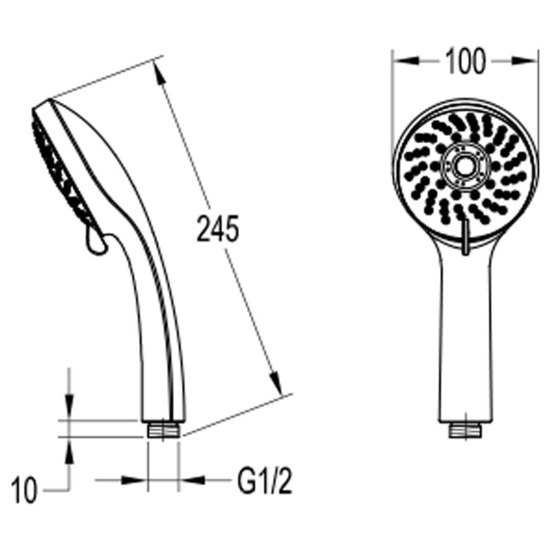 Flova Round 5-Function ABS Hand Shower Chrome