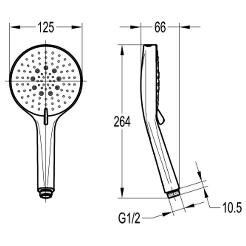 Flova 125mm 5-Function ABS Handshower Chrome