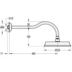 Flova Liberty Wall Shower Arm Chrome