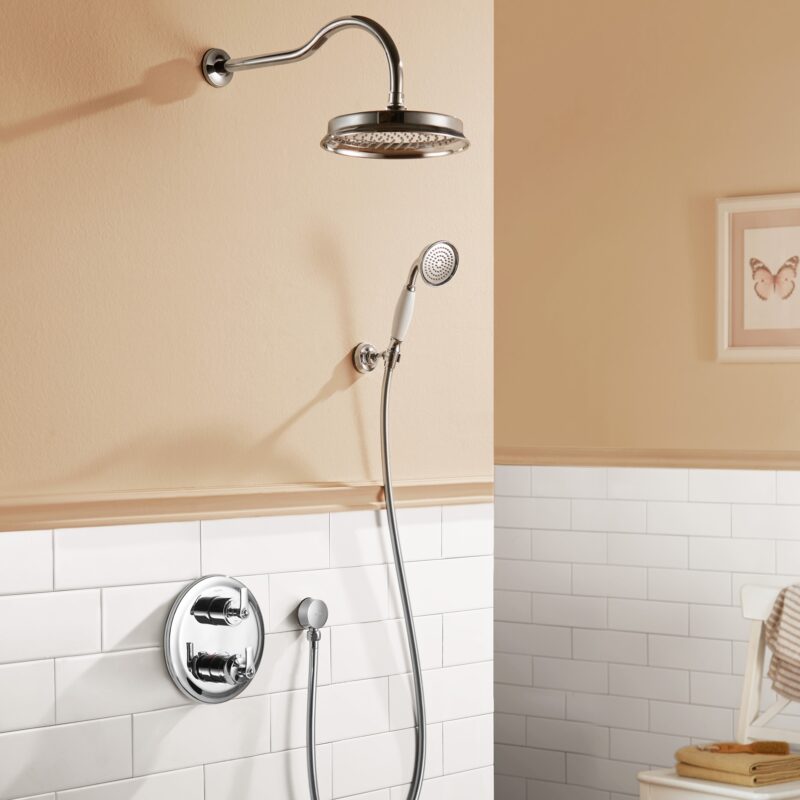 Flova Liberty Round Shower Pack with Solid Brass Rainshower & Handshower Chrome