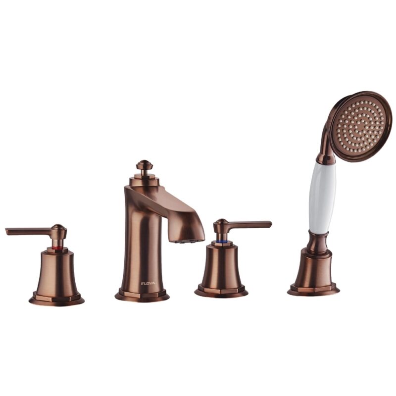 Flova Liberty 4-Hole Deck Mounted Bath Shower Mixer Bronze