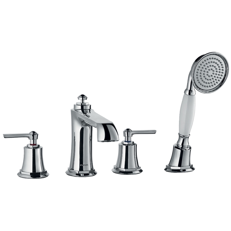 Flova Liberty 4-Hole Deck Mounted Bath Shower Mixer Chrome Flova Liberty 4-Hole Deck Mounted Bath Shower Mixer Chrome