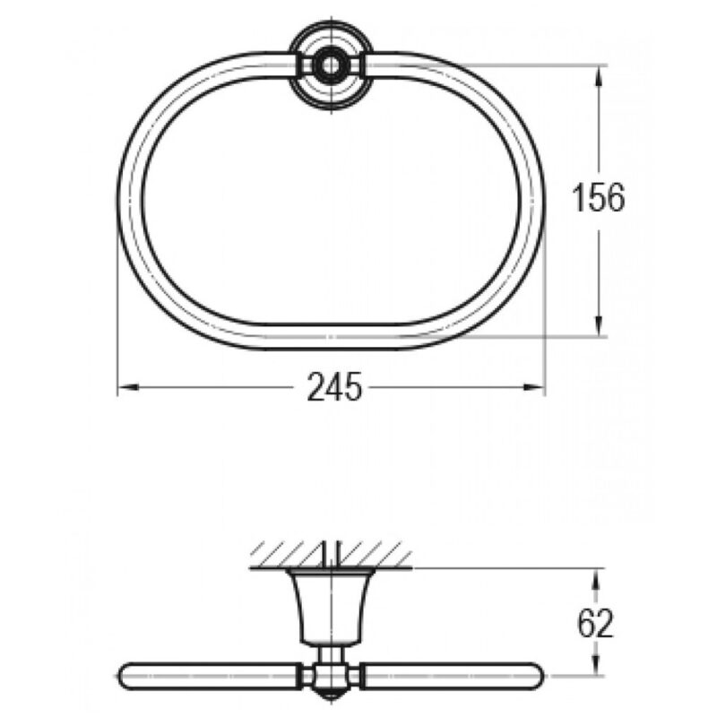 Flova Liberty Towel Ring Chrome