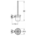 Flova Liberty Toilet Brush & Holder Chrome