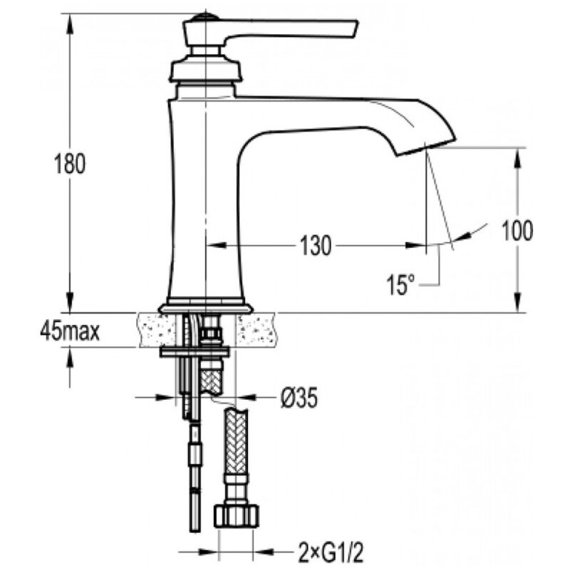 Flova Liberty Mono Basin Mixer Tap Chrome