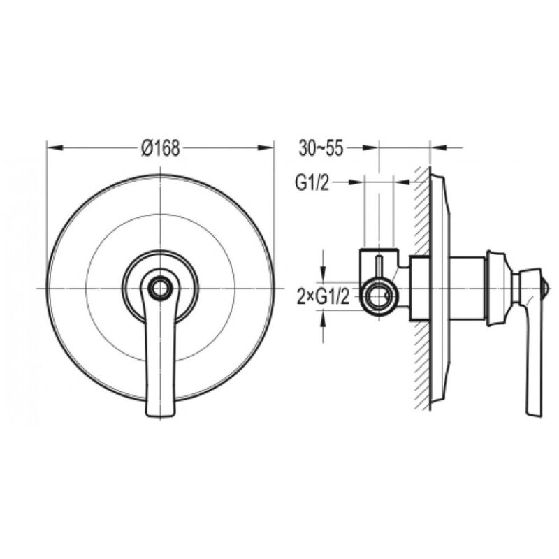 Flova Liberty Concealed Manual Shower Mixer Chrome