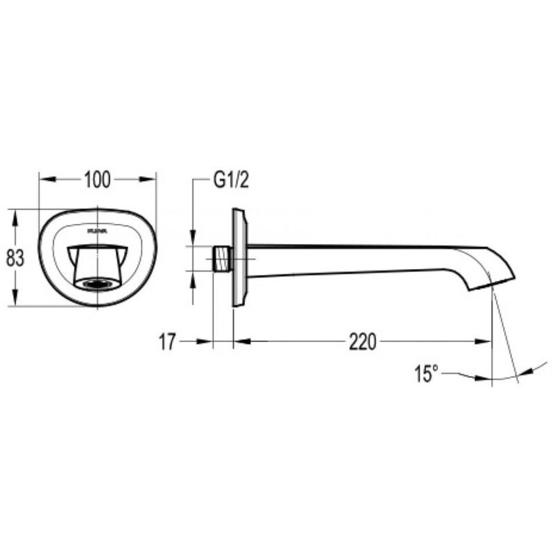 Flova Liberty Wall Bath Spout Bronze