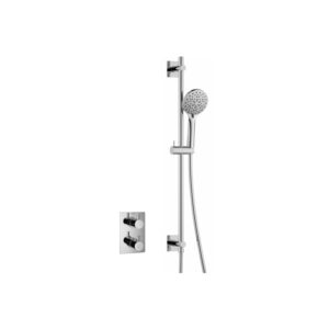 Flova Levo Square Shower Pack with Slide Rail Chrome