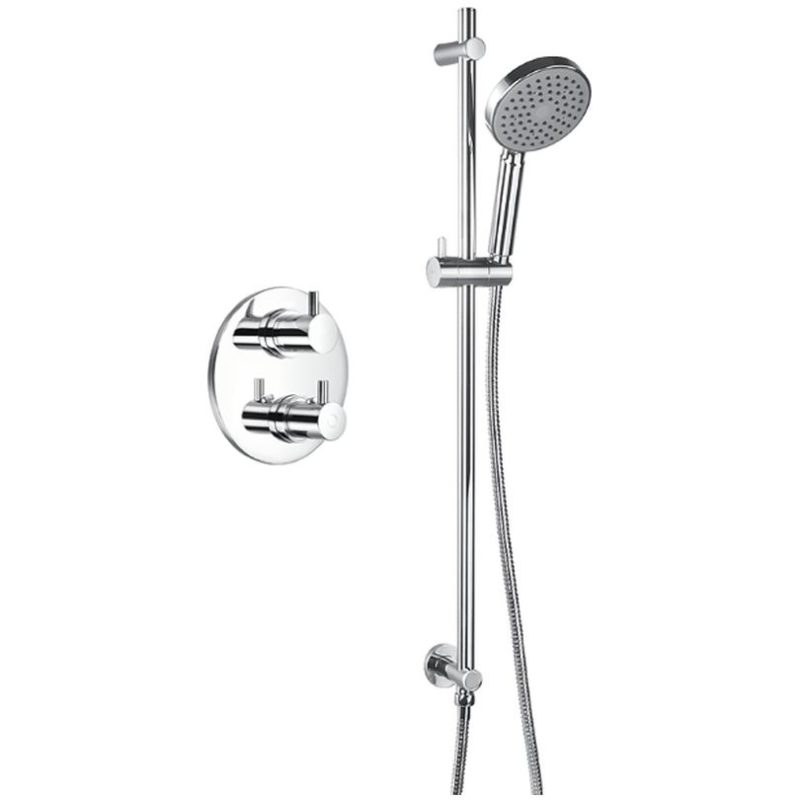 Flova Levo Thermostatic 1 Outlet Shower Valve with Kit Round