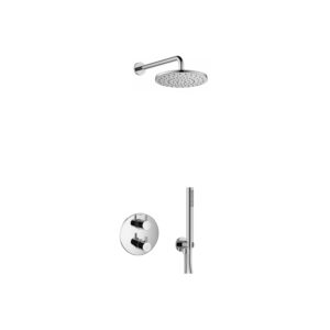 Flova Levo Round Shower Pack with Rainshower & Handshower Chrome