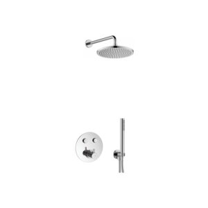 Flova Levo GoClick Round Shower Pack with Rainshower & Handshower Chrome