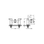 Flova Levo Bridge Style Bath Shower Mixer with Handset & Hose