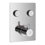 Flova Levo GoClick 2 Button Shower Finishing Kit Square Plate Chrome