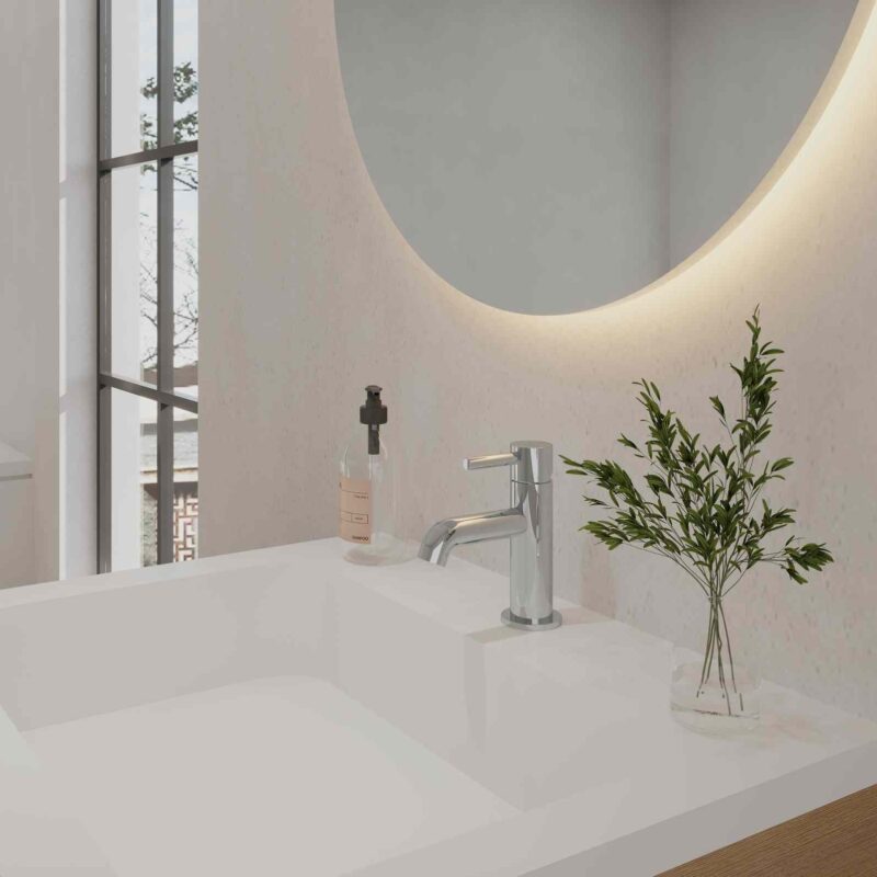 Flova Levo Cloakroom Single Lever Basin Mixer with Clicker Waste