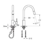 Flova Levo Single Lever Kitchen Mixer with Pull-Down Spray