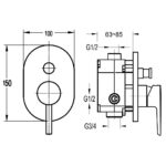 Flova Levo Manual Shower Mixer 2 Way Diverter with SmartBox