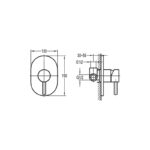 Flova Levo Concealed Manual Shower Mixer Large Backplate