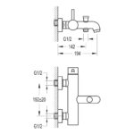 Flova Levo Wall Mounted Manual Single Lever Bath Mixer