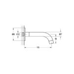 Flova Levo Wall Mounted Bath Spout 170mm