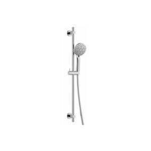 Flova Levo Round Slide Rail with 5-Function Handshower & Smooth Hose Chrome