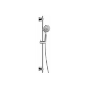 Flova Levo Square Slide Rail with 5-Function Handshower, Hose & Integral Outlet Chrome