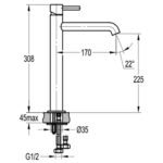 Flova Levo 308mm Tall Single Lever Basin Mixer Chrome