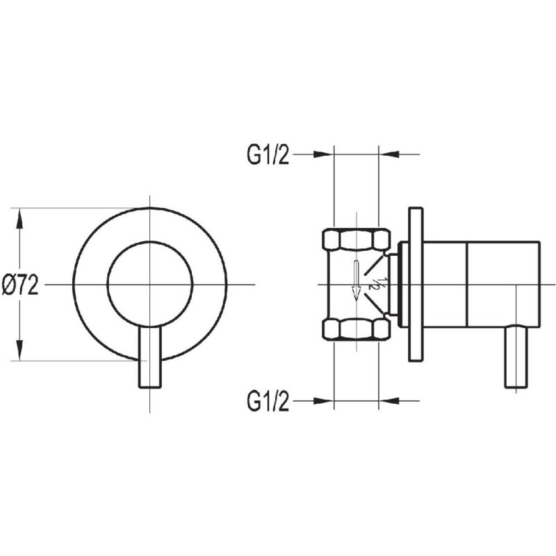 Flova Levo Concealed Cold Shut Off Valve 1/2"