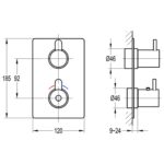 Flova Smart Square SmartBOX Shower Valve Finishing Set Matt Black