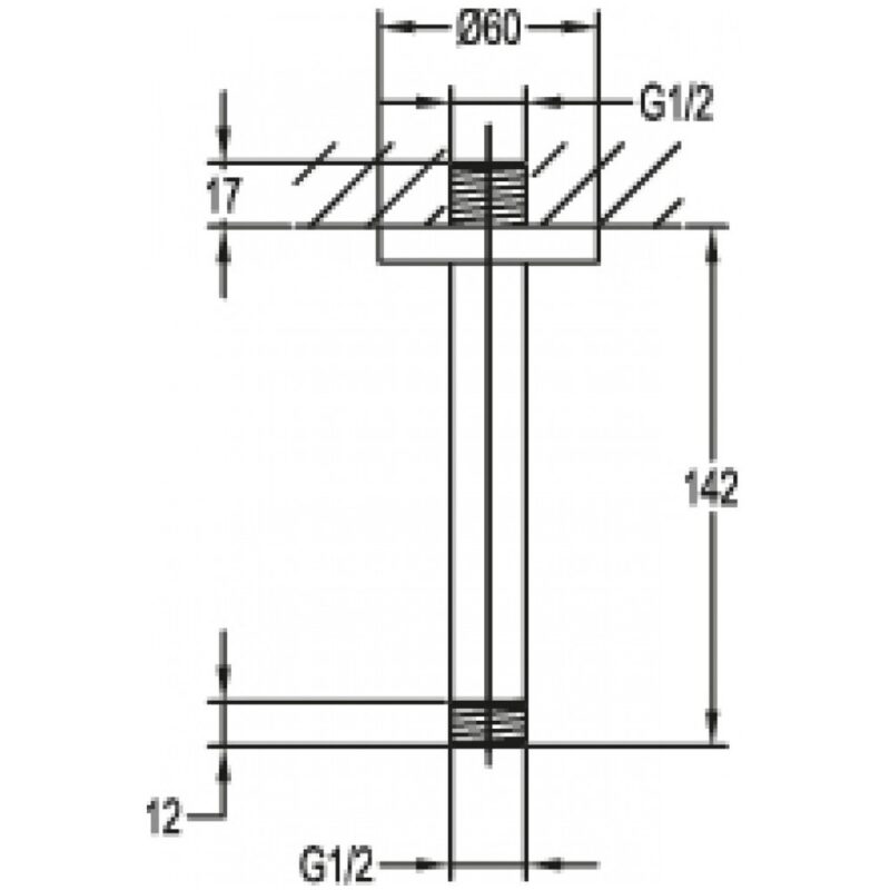 Flova 120mm Ceiling Shower Arm Matt Black